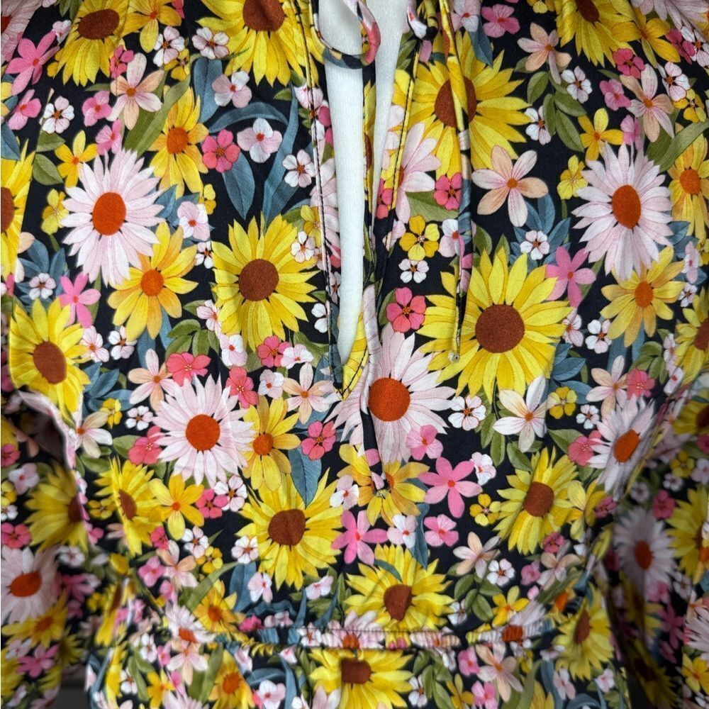 For Love & Lemons Floral Puff Sleeve Glenn crop Top size Medium - Picture 8 of 9